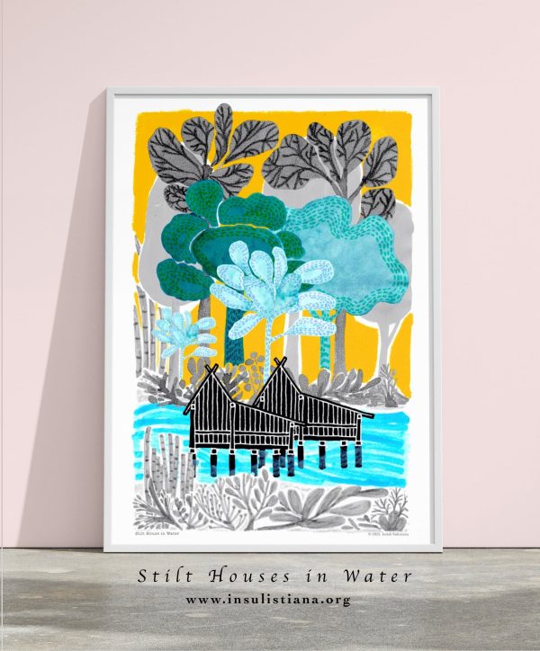 Stilt Houses in Water art print