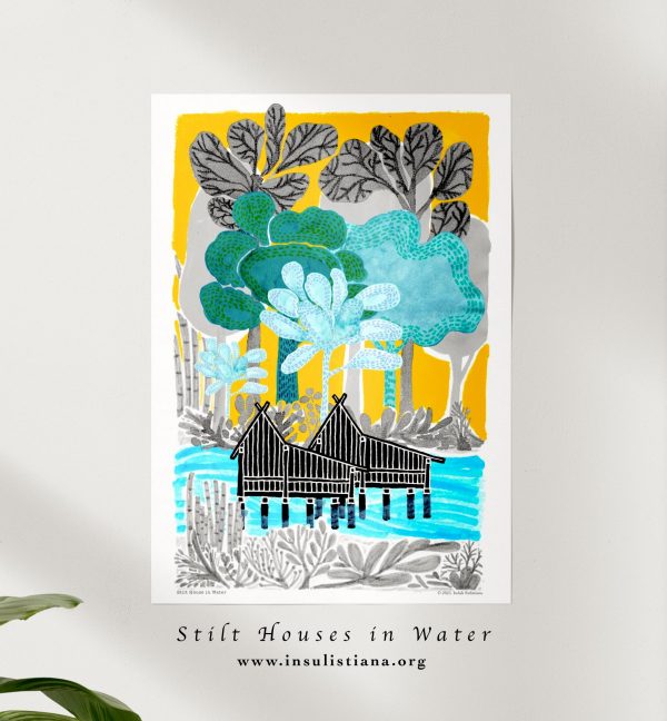 Stilt Houses in Water art print - Image 2