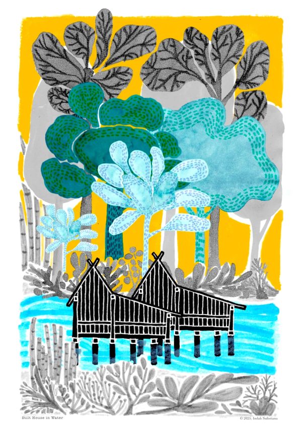 Stilt Houses in Water art print - Image 3